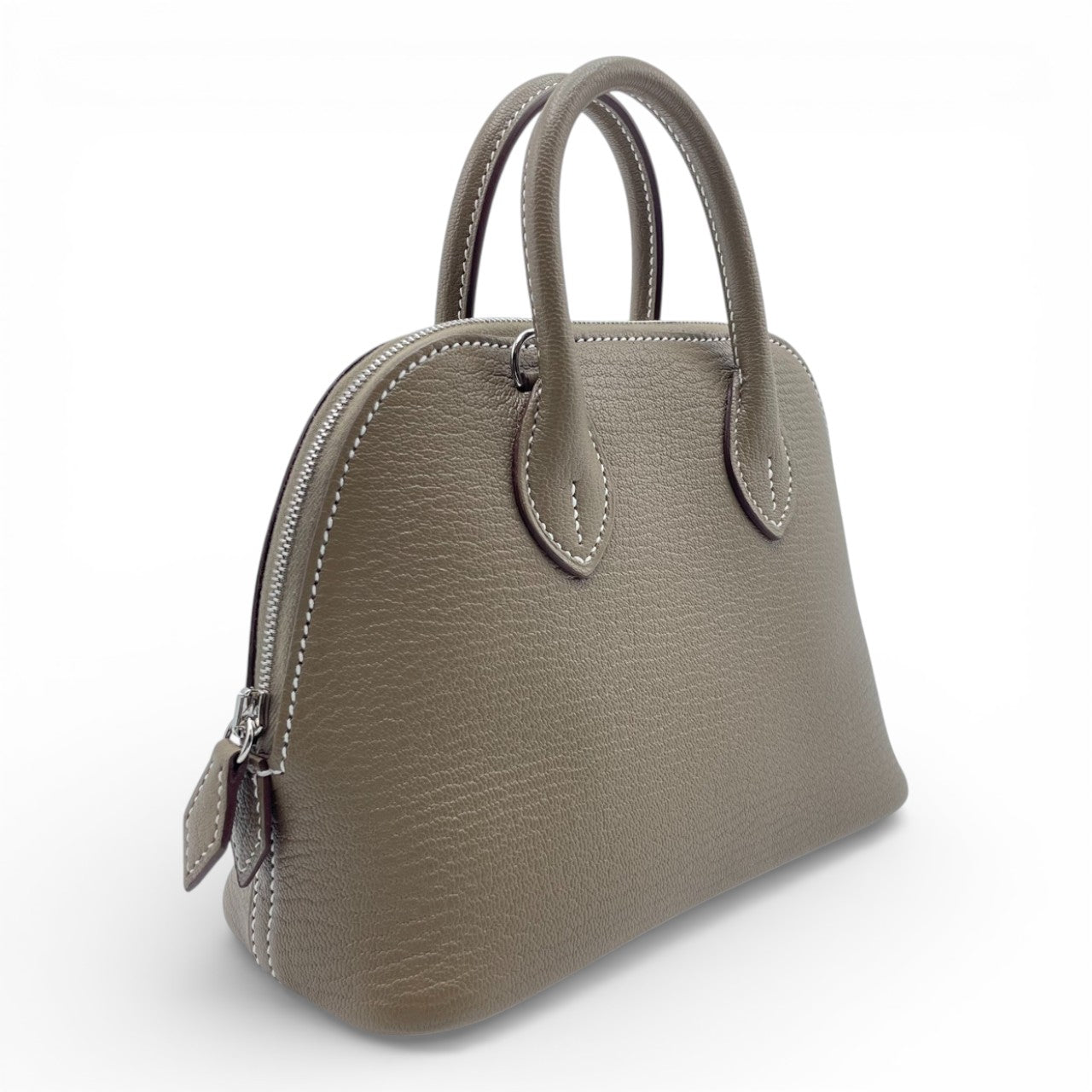 プレオウンドエルメス ボリード1923 ミニ エトゥープ シェーブル シルバー金具 K刻印