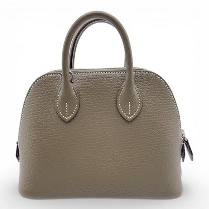 プレオウンドエルメス ボリード1923 ミニ エトゥープ シェーブル シルバー金具 K刻印