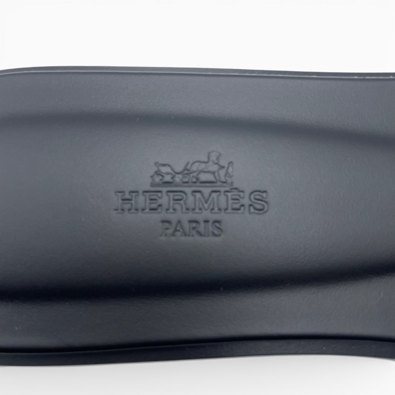 プレオウンドエルメス オラン サンダル 38 ノワール ボックスカーフ 24cm