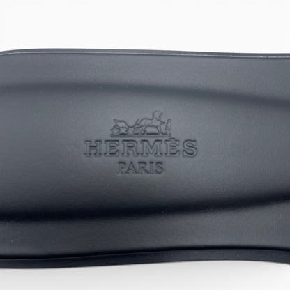 プレオウンドエルメス オラン サンダル 38 ノワール ボックスカーフ 24cm