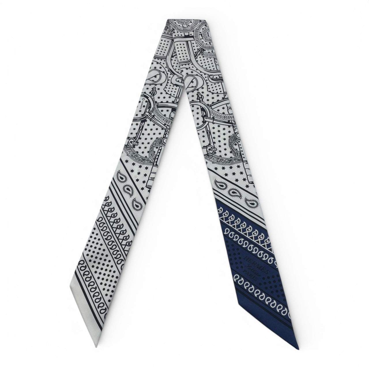 preoon爱马仕斜纹围裙dolblan /海蓝色丝绸100%