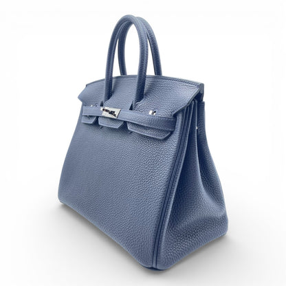 プレオウンドエルメス バーキン 25 ブルーニュイ トゴ シルバー金具 Y刻印