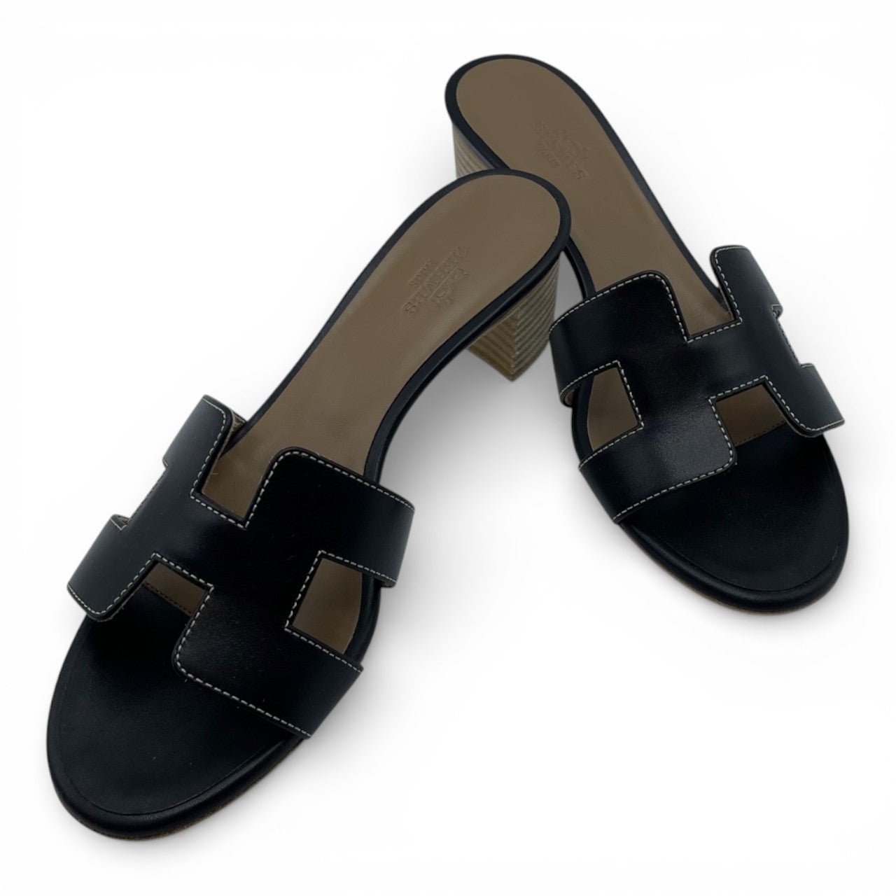 プレオウンドエルメス オアジス サンダル 37 ノワール 23cm