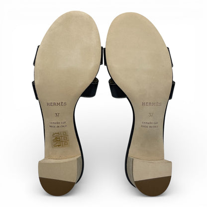 プレオウンドエルメス オアジス サンダル 37 ノワール 23cm