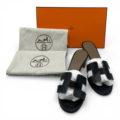 プレオウンドエルメス オアジス サンダル 37 ノワール 23cm