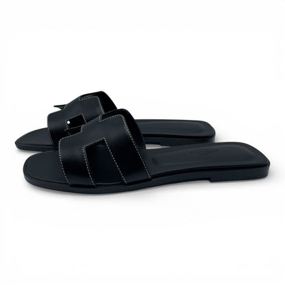 プレオウンドエルメス オアジス サンダル 37 ノワール 23cm