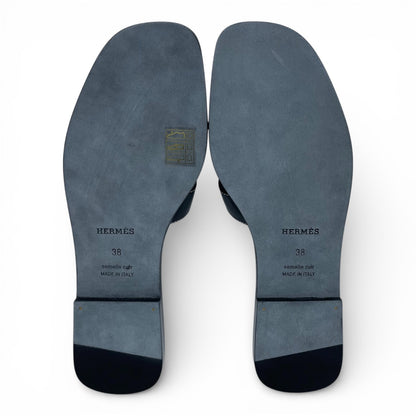 プレオウンドエルメス オアジス サンダル 37 ノワール 23cm