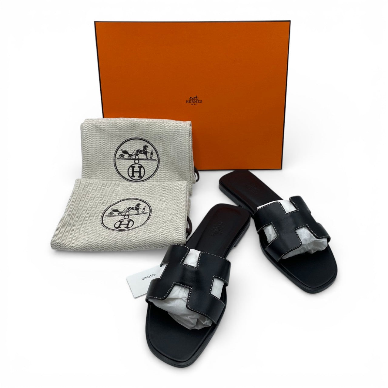 プレオウンドエルメス オアジス サンダル 37 ノワール 23cm
