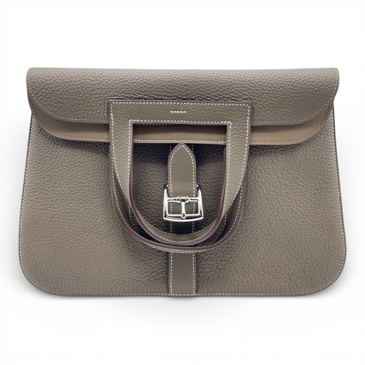 プレオウンドエルメス アルザン 31 エトゥープ トリヨンクレマンス シルバー金具 A刻印