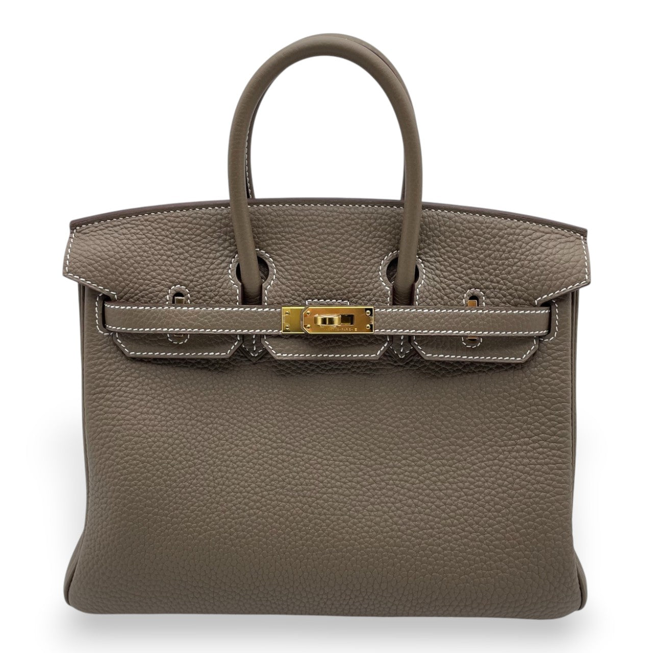 プレオウンドエルメス バーキン 25 エトゥープ トゴ ゴールド金具 B刻印