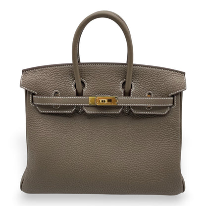 プレオウンドエルメス バーキン 25 エトゥープ トゴ ゴールド金具 B刻印