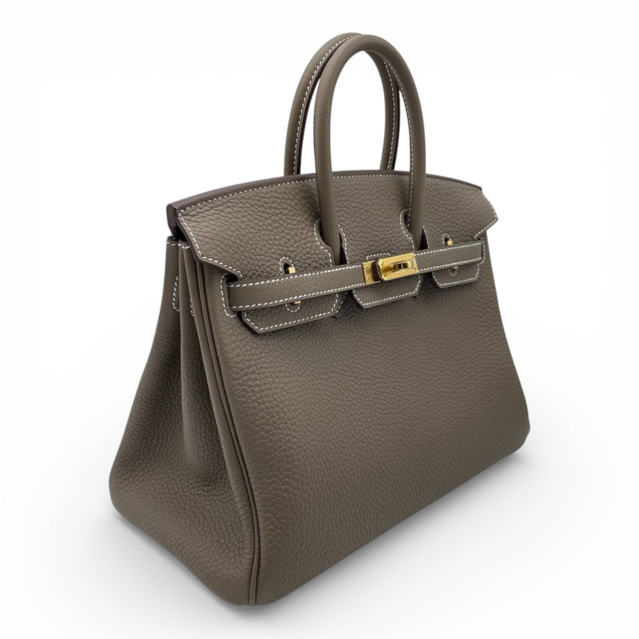 プレオウンドエルメス バーキン 25 エトゥープ トゴ ゴールド金具 B刻印