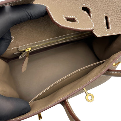 プレオウンドエルメス バーキン 25 エトゥープ トゴ ゴールド金具 B刻印