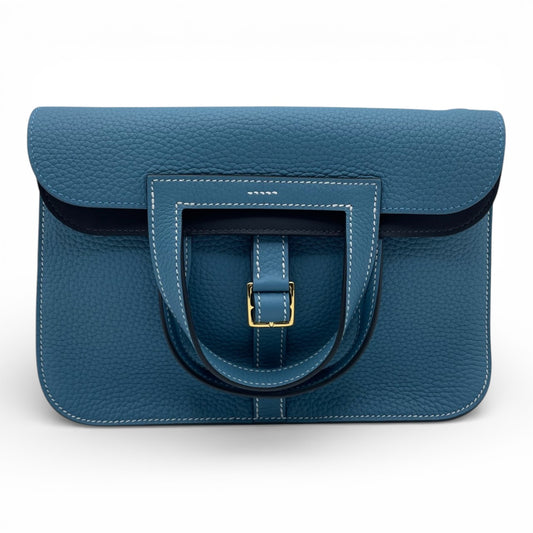 プレオウンドエルメス アルザン 25 ニューブルージーン トリヨンクレマンス ゴールド金具 B刻印