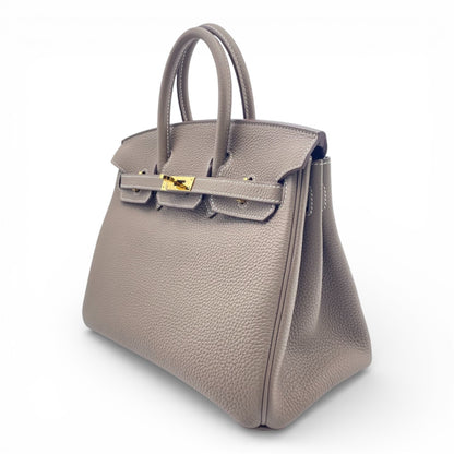 プレオウンドエルメス バーキン 25 エトゥープ トゴ ゴールド金具 C刻印