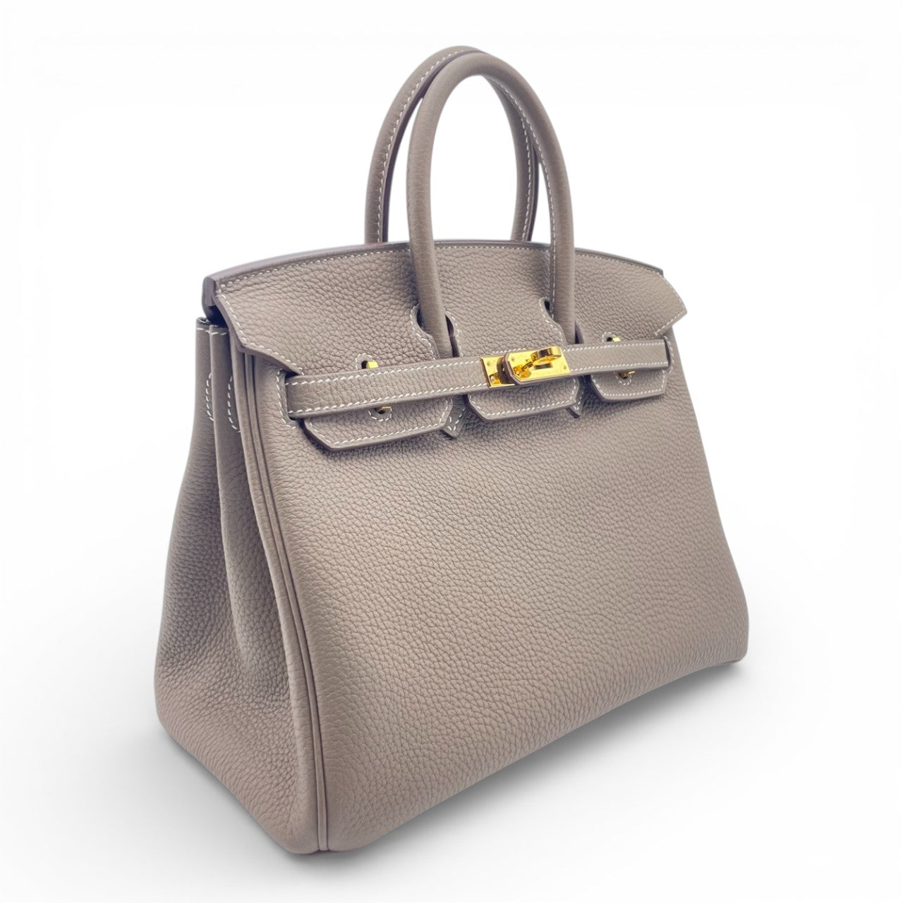 プレオウンドエルメス バーキン 25 エトゥープ トゴ ゴールド金具 C刻印