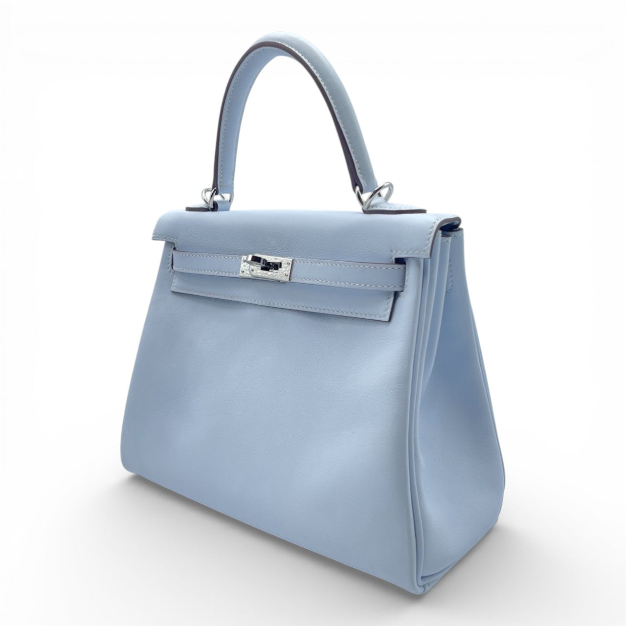 プレオウンドエルメス ケリー 25 ブルーブリュム スイフト シルバー金具 Z刻印