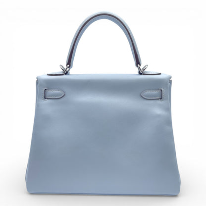 プレオウンドエルメス ケリー 25 ブルーブリュム スイフト シルバー金具 Z刻印