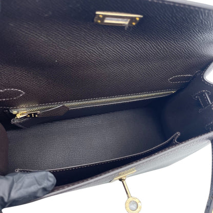 プレオウンドエルメス ケリー 25 べブラン エプソン シャンパンゴールド金具 K刻印