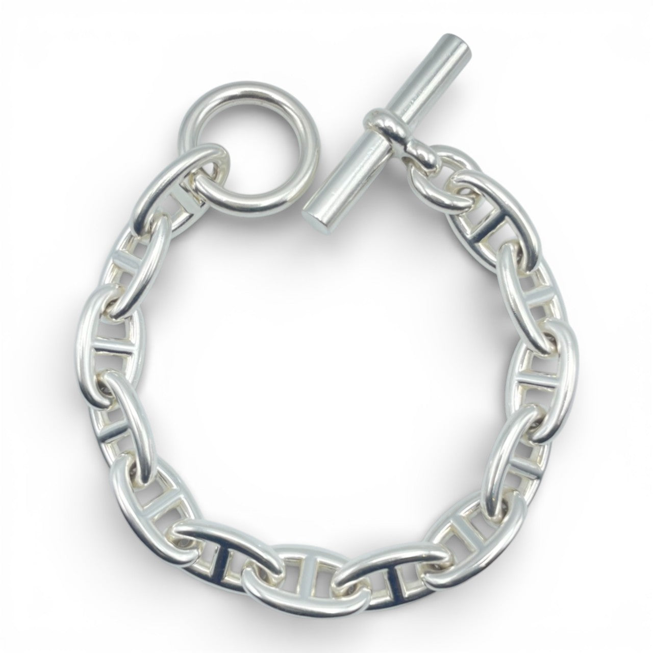 プレオウンドエルメス シェーヌ・ダンクル ブレスレット GM シルバー925 13コマ