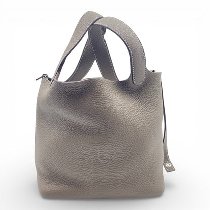 プレオウンドエルメス ピコタンロック PM エトゥープ トリヨンクレマンス シルバー金具 D刻印