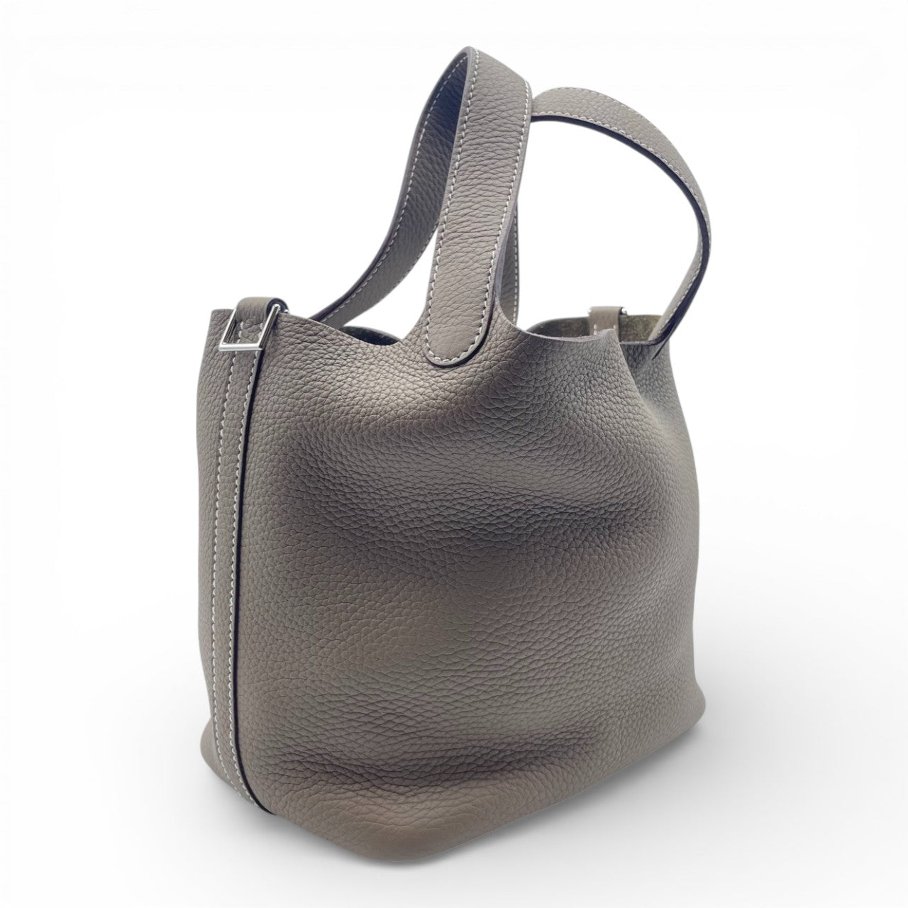 プレオウンドエルメス ピコタンロック PM エトゥープ トリヨンクレマンス シルバー金具 D刻印