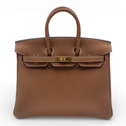 プレオウンドエルメス バーキン 25 ゴールド トゴ ゴールド金具 D刻印