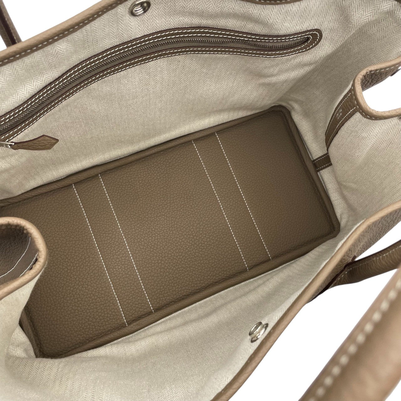 プレオウンドエルメス ガーデンパーティー PM エトゥープ ネゴンダ シルバー金具 Z刻印