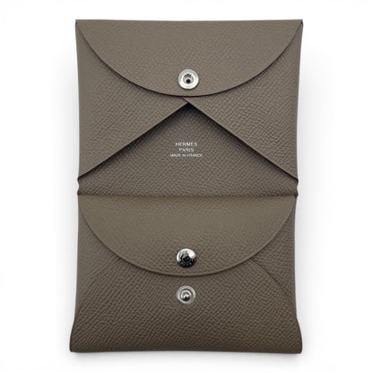 プレオウンドエルメス カルヴィ デュオ エトゥープ エプソン シルバー金具 K刻印