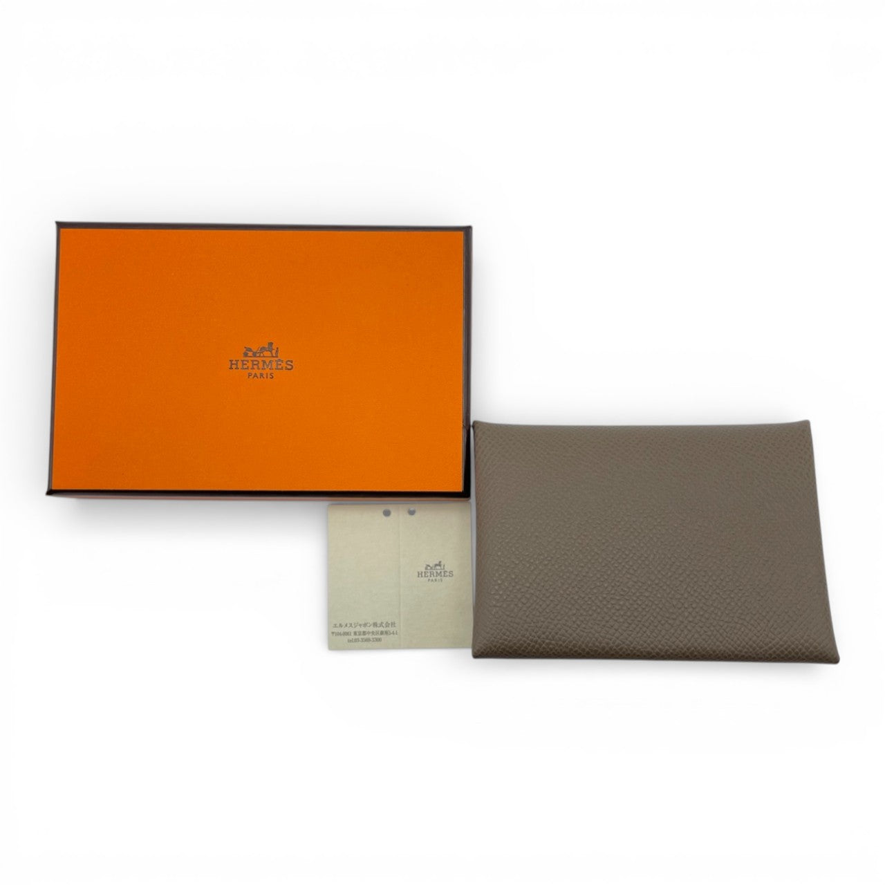 プレオウンドエルメス カルヴィ デュオ エトゥープ エプソン シルバー金具 K刻印