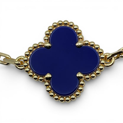 プレオウンドヴァンクリーフ＆アーペル ヴィンテージアルハンブラ 5P ブルーセーブル・パヴェダイヤ ブレスレット VCARO9LW00  イエローゴールド