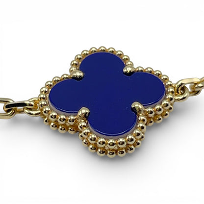 プレオウンドヴァンクリーフ＆アーペル ヴィンテージアルハンブラ 5P ブルーセーブル・パヴェダイヤ ブレスレット VCARO9LW00  イエローゴールド