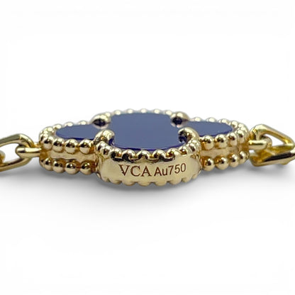 プレオウンドヴァンクリーフ＆アーペル ヴィンテージアルハンブラ 5P ブルーセーブル・パヴェダイヤ ブレスレット VCARO9LW00  イエローゴールド