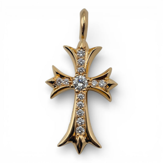 プレオウンドクロムハーツ タイニーCHクロスチャーム 22k/パヴェダイヤモンド