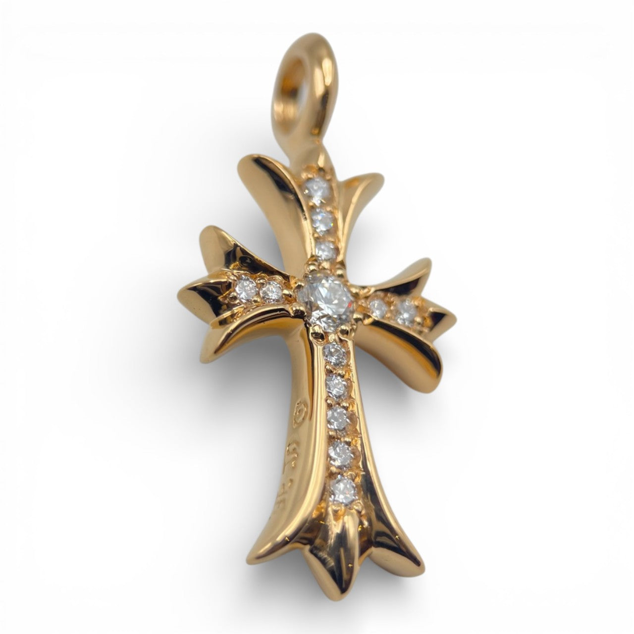 プレオウンドクロムハーツ タイニーCHクロスチャーム 22k/パヴェダイヤモンド