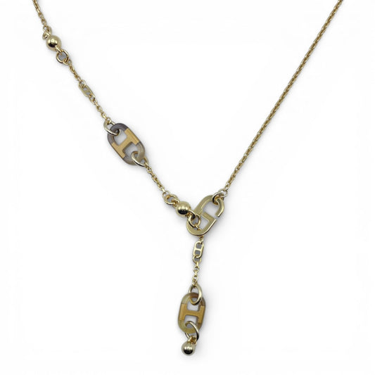 プレオウンドエルメス ミュールシュルメール ネックレス ゴールド GP/バッファローホーン