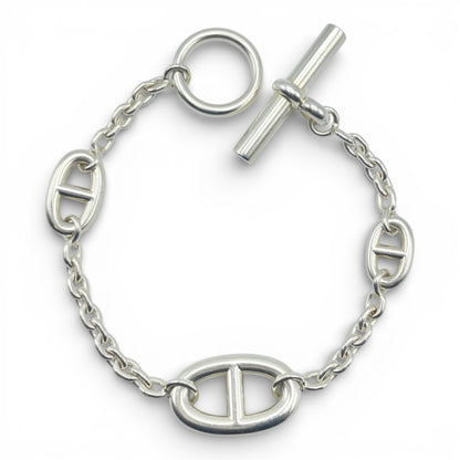 前襟爱马仕谢娜丹克尔法兰德手镯LG银925