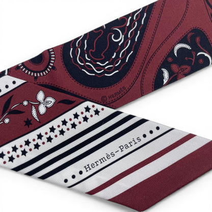 成衣爱马仕与亚马逊的节日勃艮第/黑色/白色丝绸100%