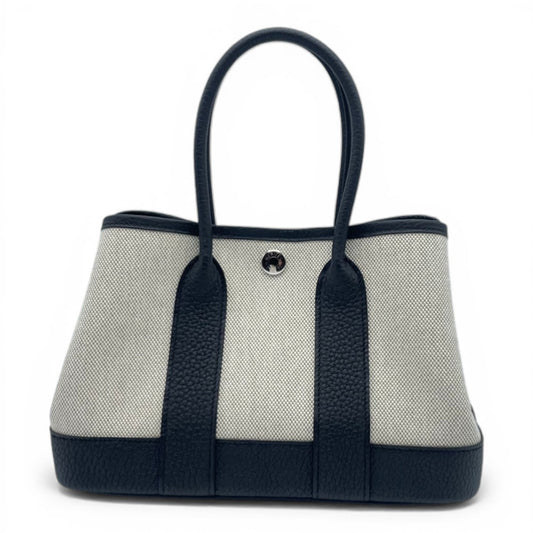 プレオウンドエルメス ネオガーデンパーティー TTPM エクリュ/ノワール トワルアッシュ/ネゴンダ シルバー金具 K刻印