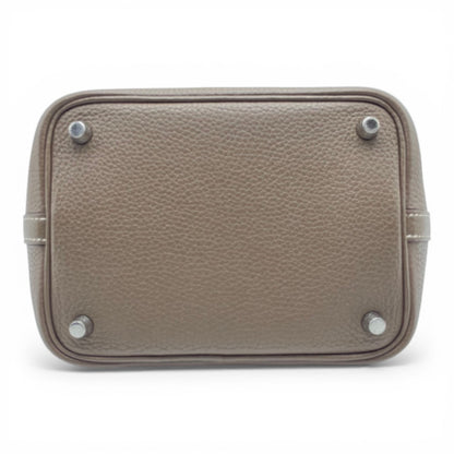 プレオウンドエルメス ピコタンロック PM エトゥープ トリヨンクレマンス シルバー金具 Y刻印