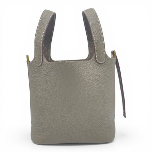 プレオウンドエルメス ピコタンロック PM エトゥープ トリヨンクレマンス ゴールド金具 K刻印