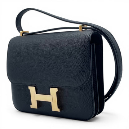 プレオウンドエルメス コンスタンスミニ 18 ノワール エプソン ピンクゴールド金具 K刻印