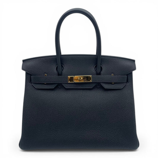 プレオウンドエルメス バーキン 30 ノワール トゴ ゴールド金具 U刻印