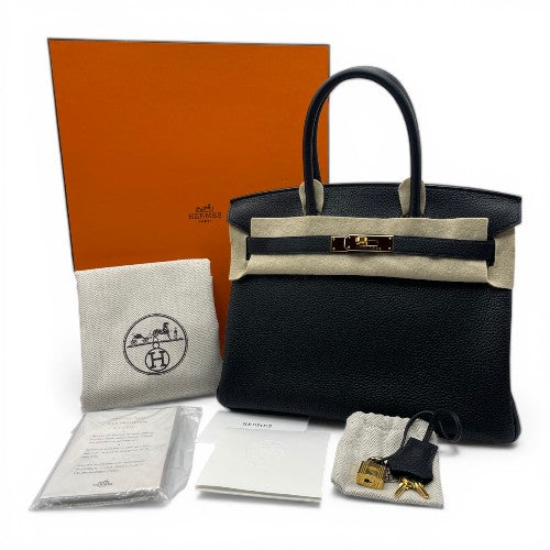 プレオウンドエルメス バーキン 30 ノワール トゴ ゴールド金具 U刻印