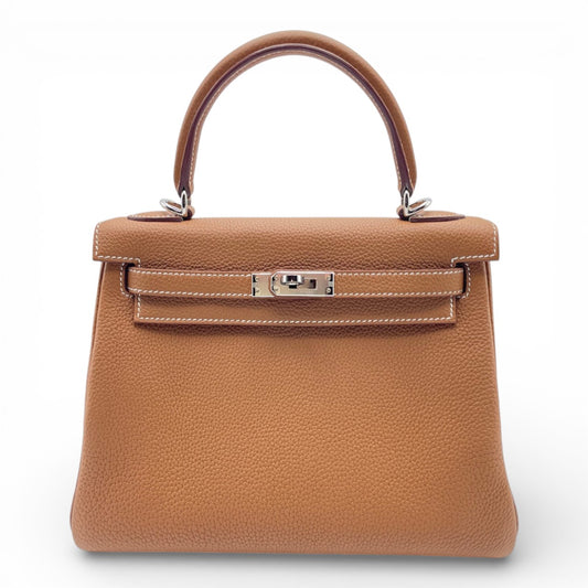 プレオウンドエルメス ケリー 25 ゴールド トゴ シルバー金具 B刻印