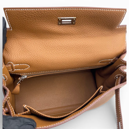 プレオウンドエルメス ケリー 25 ゴールド トゴ シルバー金具 B刻印