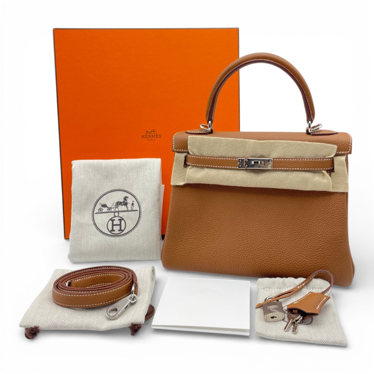 プレオウンドエルメス ケリー 25 ゴールド トゴ シルバー金具 B刻印