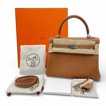 プレオウンドエルメス ケリー 25 ゴールド トゴ シルバー金具 B刻印