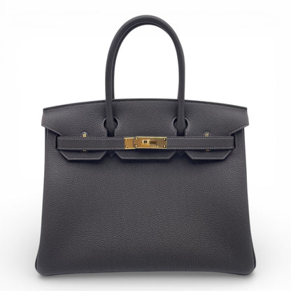 プレオウンドエルメス バーキン 30 べブラン トゴ ゴールド金具 K刻印