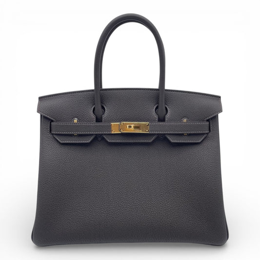 プレオウンドエルメス バーキン 30 べブラン トゴ ゴールド金具 K刻印